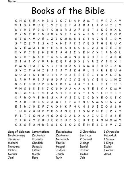 Books Of The Bible The Old Testament Word Search WordMint