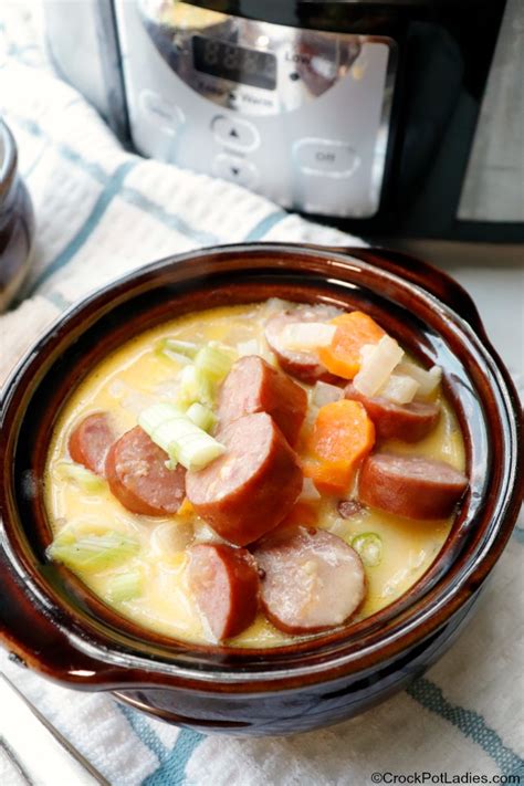 Crock-Pot Cheese, Beer & Bratwurst Soup + Video - Crock-Pot Ladies