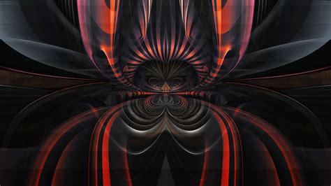 Red Black Lines Shapes Dark Background Abstraction 4k Hd Abstract