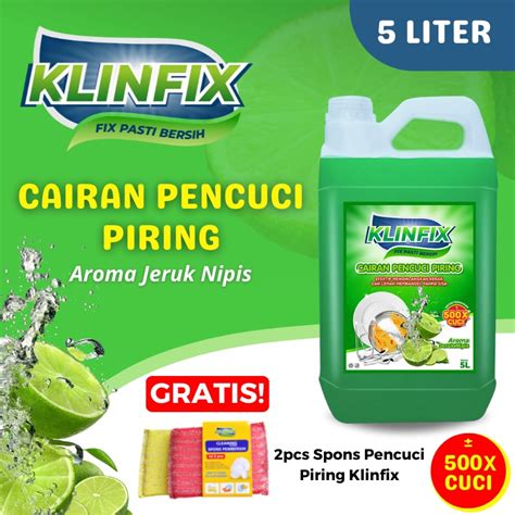 Jual Klinfix Cairan Pencuci Piring Drigen 5 Liter Sabun Cuci Piring