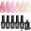 Beetles Jelly Gel Nail Polish Set 6 Colors Nude Sheer Natural Pink Red