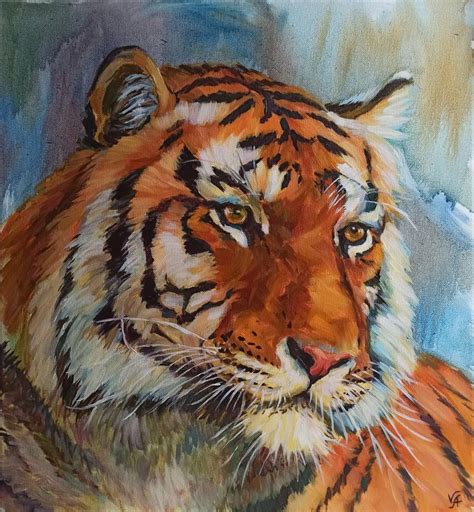 TIGER - original oil painting, animal art, animal portrait, decor, home ...