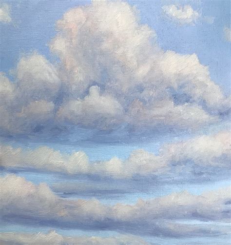 Oil Painting Original Clouds Summer Sky Oil Painted Clouds Sky Nature ...