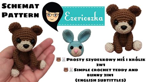 Szydełkowy miś i królik amigurumi jak zrobić schemat simple