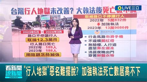 行人地獄惡名難擺脫 加強執法死亡數居高不下 警大執法取締123萬件 行人路口死傷數仍偏高｜主播 劉宸希｜【live大現場