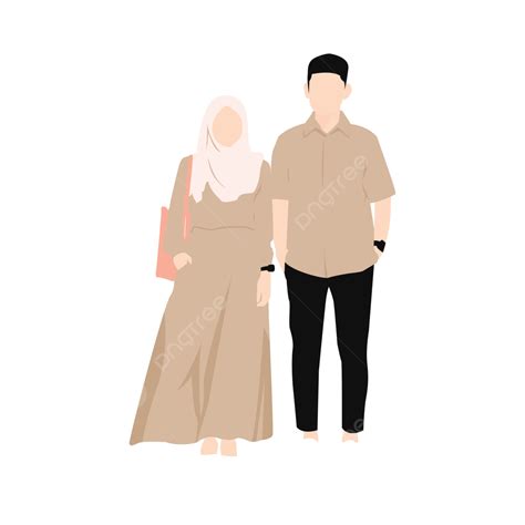 Bonito Casal Mu Ulmano Hijab Vetor Png Muslimah Mu Ulmano Casal