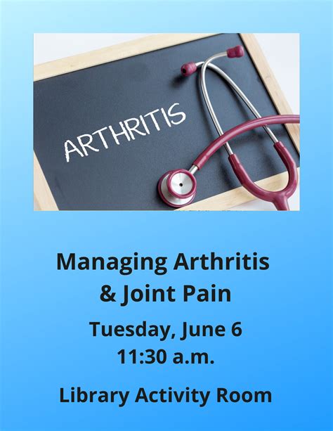 Jun 6 Managing Arthritis And Joint Pain Westwood Nj Patch