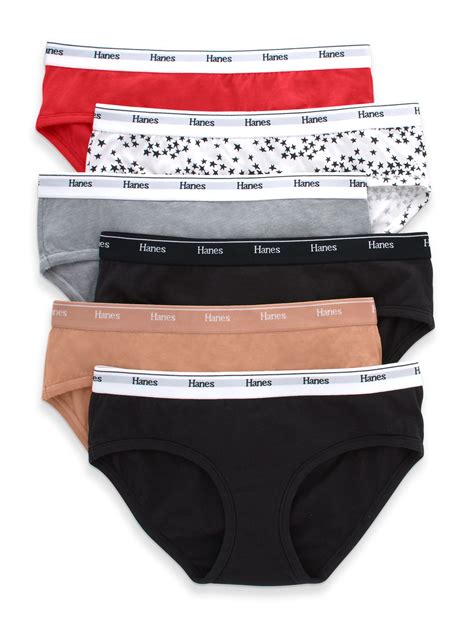 Hanes Originals Womens Hipster Underwear Breathable Cotton Stretch 6 Pack