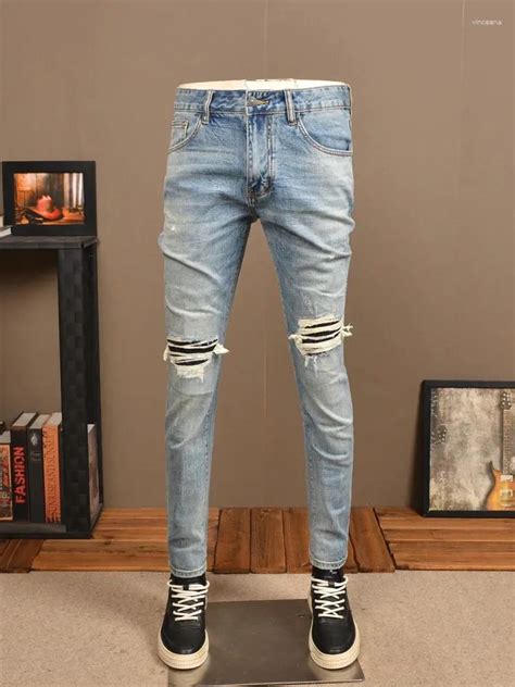 Mejor Precio En A Granel Jeans Pour Hommes 2024 Ripped Retro Trendy