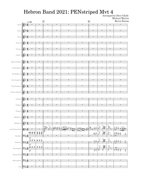 Hebron Band 2021 Penstriped Closer Wind Transcription Sheet Music For