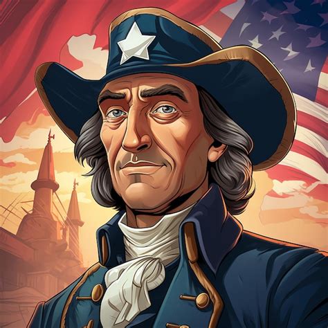 Premium AI Image | Christopher Columbus cartoon image with american flag background