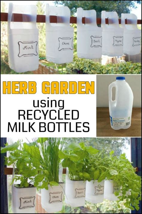 Turn Plastic Milk Bottles Into A Hanging Herb Garden Bottle Garden