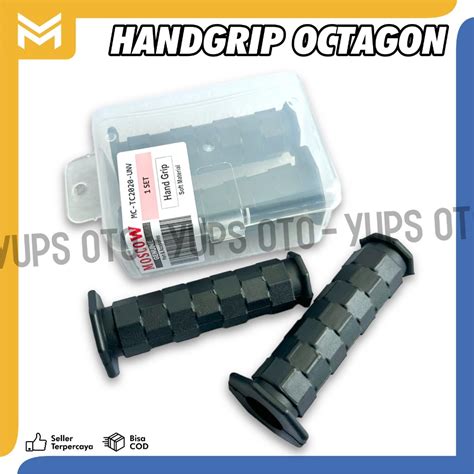 Jual HANDGRIP MOSCOW MODEL OCTAGON GRIP OCTAGON KOTAK HITAM KARET