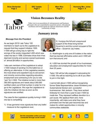 Tabor 100 January 2019 Newsletter PDF