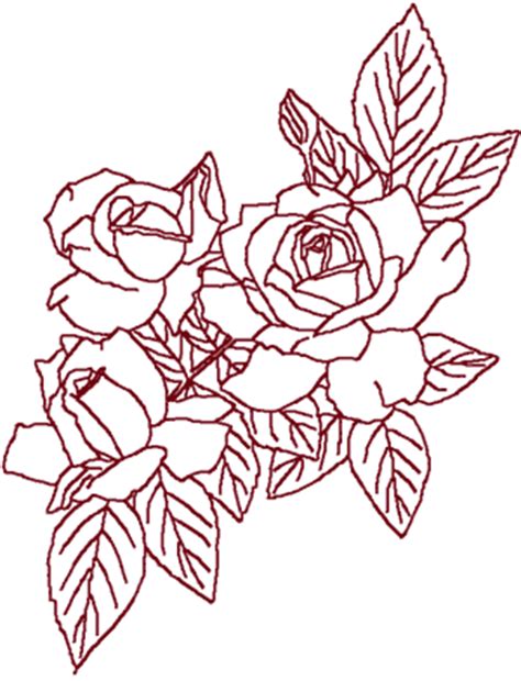 Redwork Roses Embroidery Design