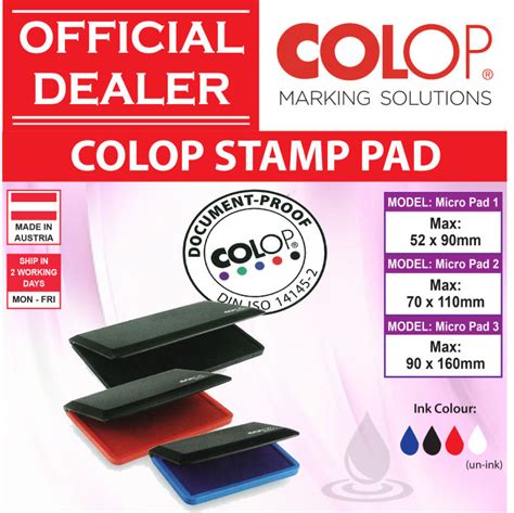 Rubber Stamp Pad COLOP Micro Stamp Pad Micro 1 2 Lazada