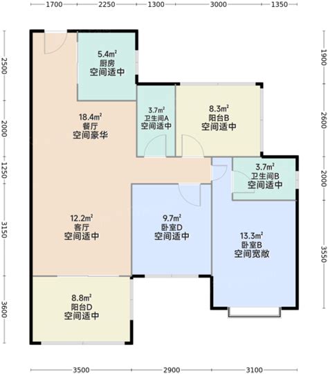 江门新城·博富 领会国际3室2厅2卫1厨9200㎡户型图 江门房天下