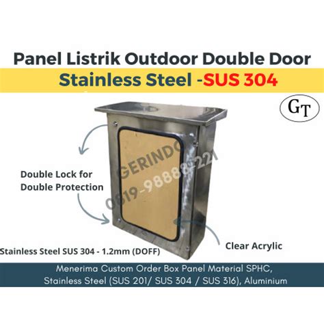 Jual Box Panel Stainless 600x600x200mm Outdoor Double Door SUS304 1 2mm