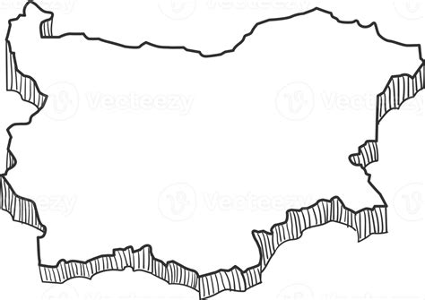 Hand Drawn Of Bulgaria 3d Map 12628327 Png