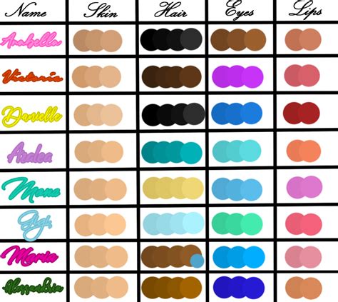 Winx Club Ocs Color Palette By Lunarwhisperer On Deviantart