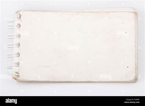 front view of old notebook on white background Stock Photo - Alamy