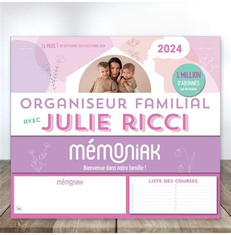 Organiseur M Moniak Avec Julie Ricci Calendrier Mensuel Sept