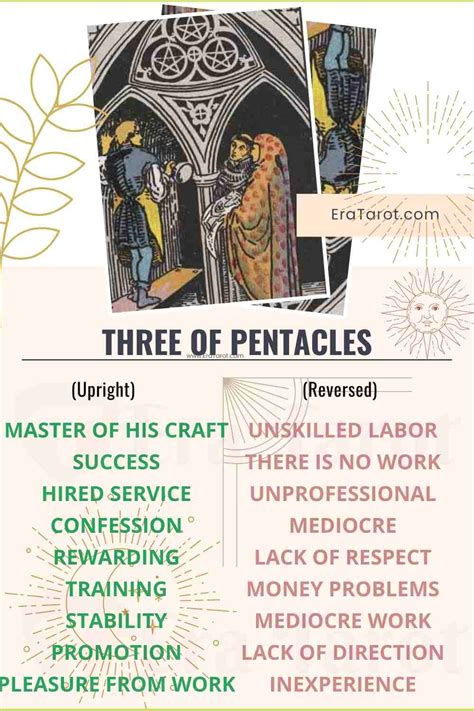 Three Of Pentacles Meaning Reversed Yes And No Love Life Eratarot