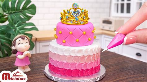 Beautiful Miniature Princess cake Decorating | ASMR Cooking Mini Food ...