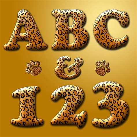 Items Similar To Digital Alphabet Leopard Print Animal Print Digital