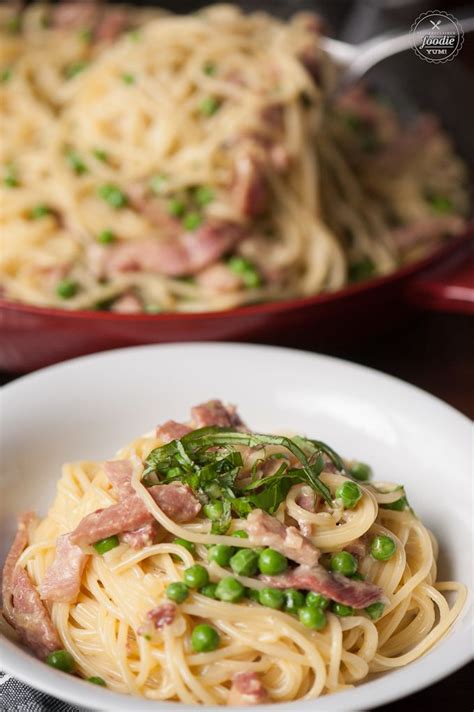 Ham And Pea Pasta Carbonara Self Proclaimed Foodie Carbonara Pasta