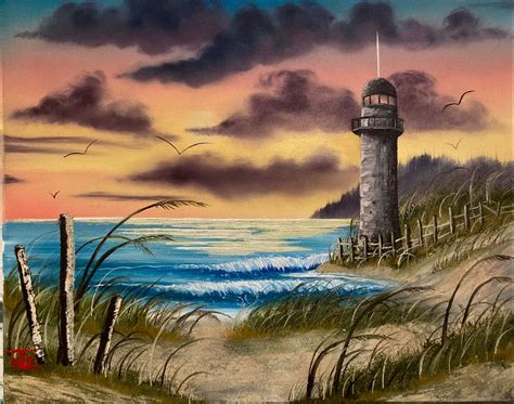 Seascape With A Lighthouse Bob Ross Never Seen On Tv