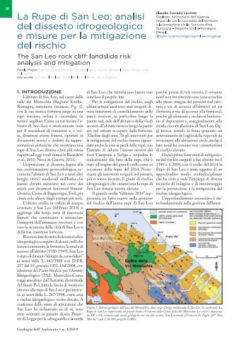 La Rupe Di San Leo Analisi Geologiche