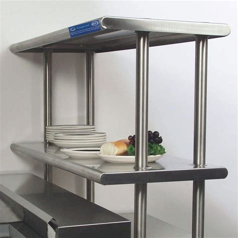 Buy Amgood Stainless Steel Work Table Wide Double Tier Overshelf