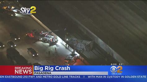 Big Rigs Crash On 210 Freeway Leaving Fedex Trailer On Gold Line Tracks Youtube