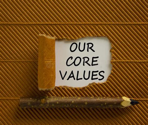 Our Core Values Symbol Words Our Core Values Appearing Behind Torn