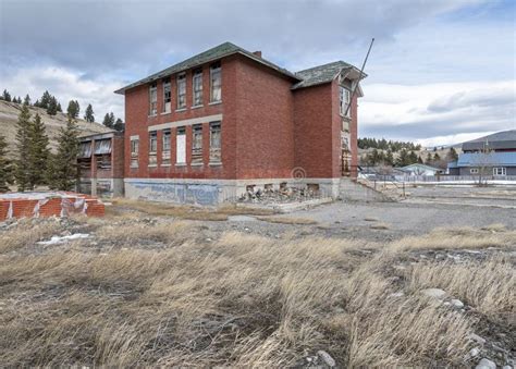 Old Red Brick School In The Mountains Stock Photo Image Of Building