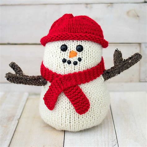 Knitting Patterns Galore Easy Flat Knit Snowman