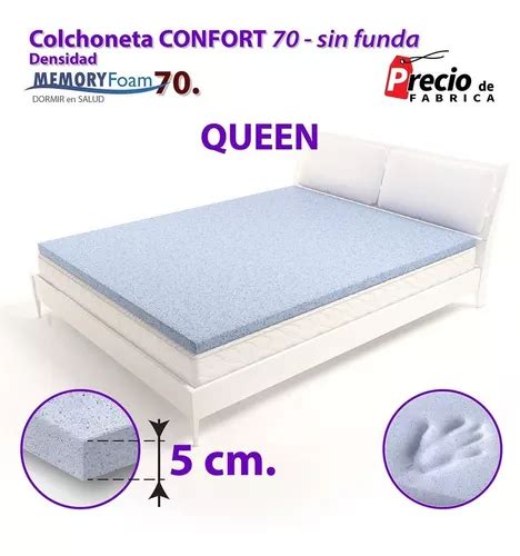 Colchoneta De Memory Foam 70kg Con Gel De 5cm Queen Envío gratis