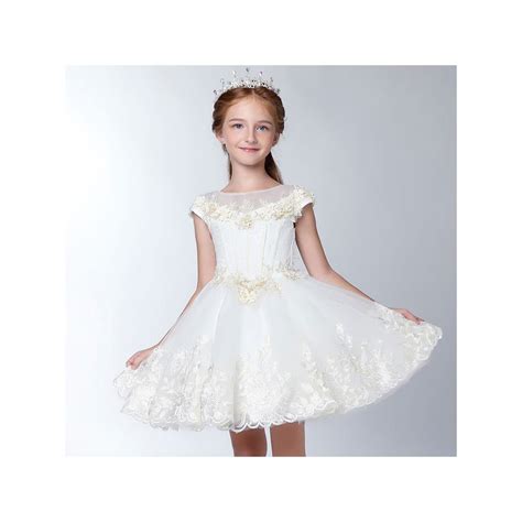 Robe Blanche De C R Monie Fille Demoiselle D Honneur Partylook