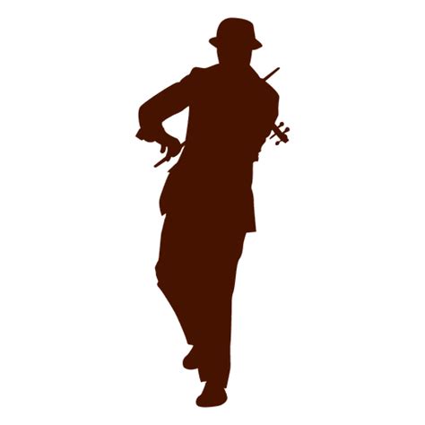 Diseño Png Y Svg De Músico De Violín De Música Con Silueta De Sombrero Para Camisetas