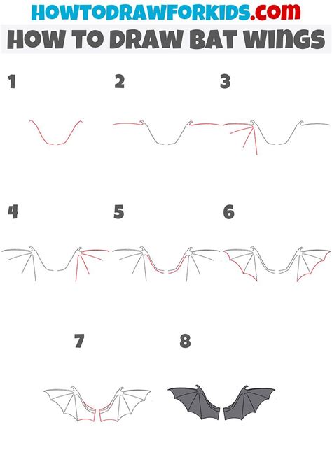 How To Draw Folded Bat Wings