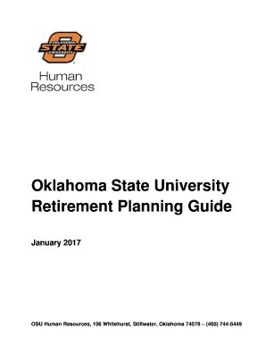 Fillable Online Hr Okstate Osu Retirement Planning Fax Email Print