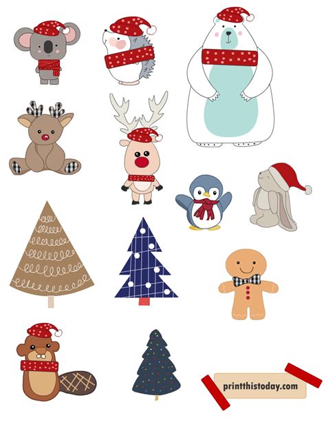 Free Printable Christmas Stickers Cute Vintage