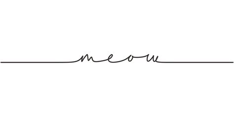 Premium Vector Meow Word Continuous Line Art Drawing Text One Single