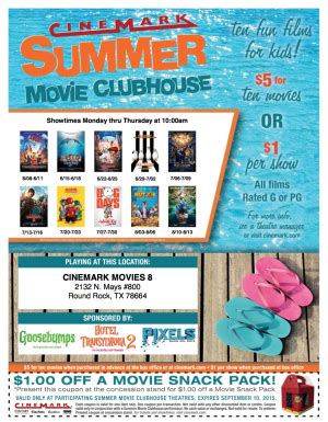 Cinemark Summer Movie Club | Round Rock, TX | Cinemark 8