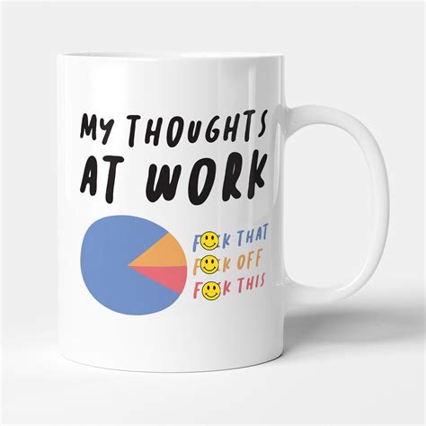 My Thoughts At Work - Gift Funny Colleague Mug - Victorian Print