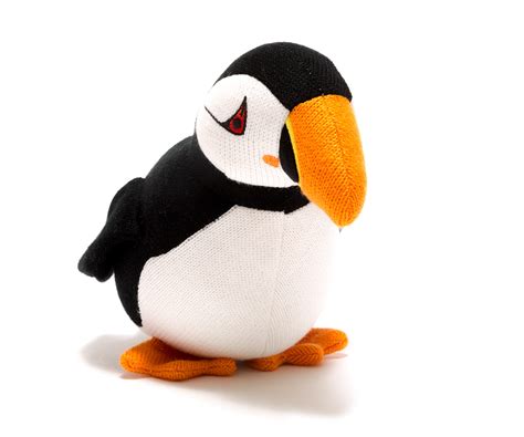 Knitted Puffin Soft Toy T For Bird Lovers Seabird Cuddly Toy