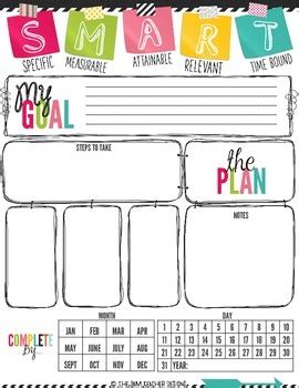 S M A R T Goal Setting Printable Pages By The 3am Teacher TPT