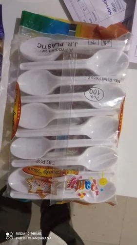 90 White Disposable Plastic Spoon For Event And Party Supplies At Rs