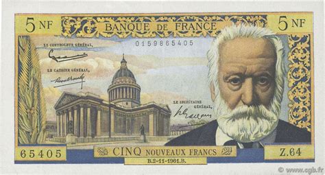 Nouveaux Francs Victor Hugo France F B Billets